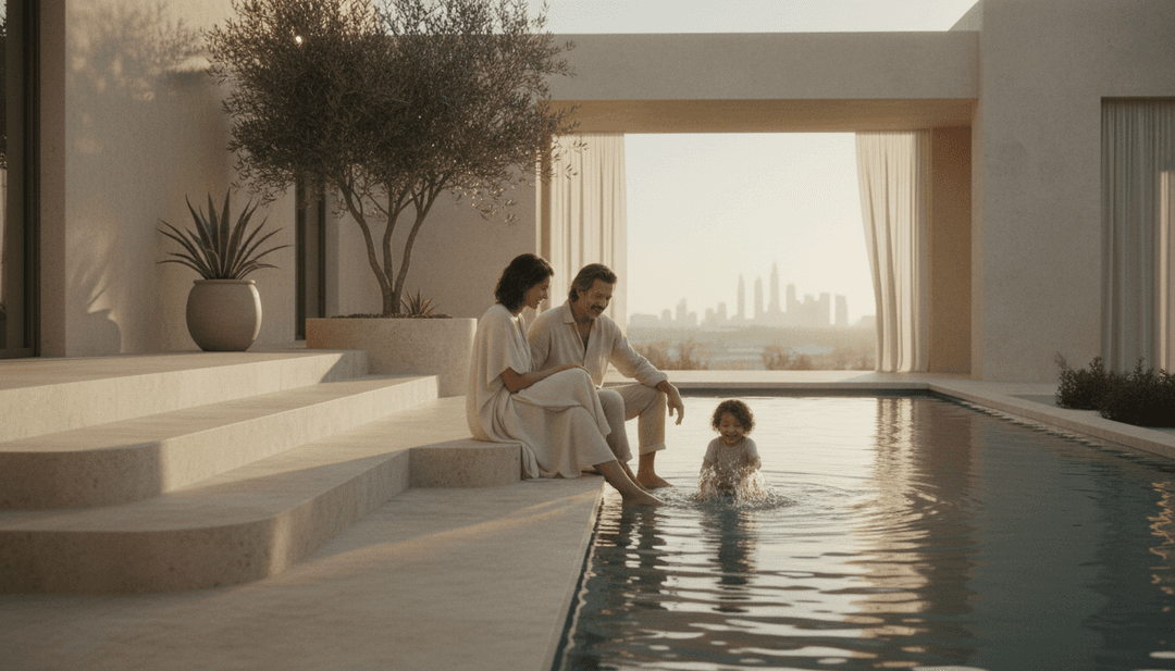 O Santuário Familiar: Vivendas no Dubai com Piscina e Jardim